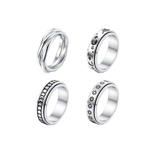 Wholesale rotating stainless steel couple ring JDC-RS-Dingc011 Rings 顶潮 Wholesale Jewelry JoyasDeChina Joyas De China