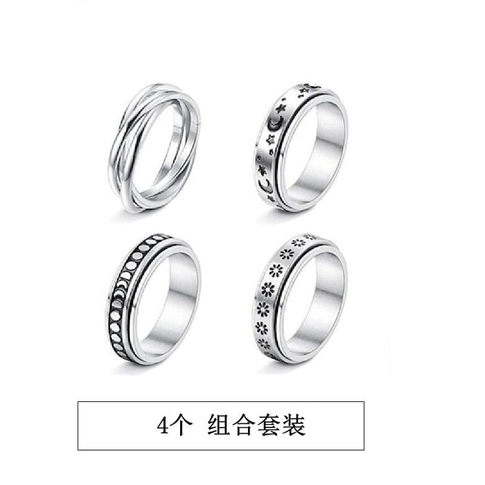 Wholesale rotating stainless steel couple ring JDC-RS-Dingc011 Rings 顶潮 4 6 Wholesale Jewelry JoyasDeChina Joyas De China