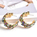 Wholesale Round Alloy Colored Rhinestone Earrings JDC-ES-SK055 Earrings 深刻 color Wholesale Jewelry JoyasDeChina Joyas De China