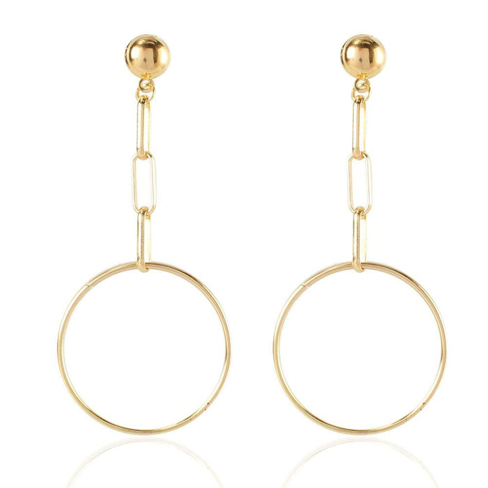Wholesale round alloy earrings JDC-ES-TC158 Earrings JoyasDeChina golden Wholesale Jewelry JoyasDeChina Joyas De China