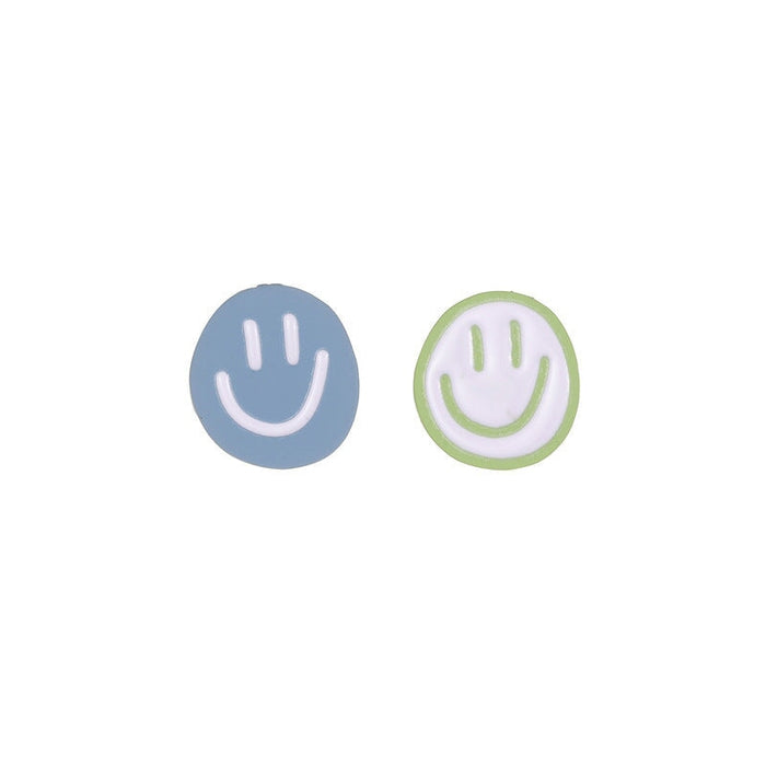 Wholesale Round Asymmetric Smiley Resin Earrings JDC-ES-D204 Earrings 晴雯 Wholesale Jewelry JoyasDeChina Joyas De China