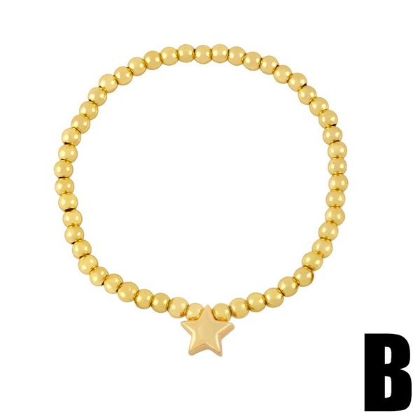 Wholesale round bead heart-shaped five-pointed star copper bracelet JDC-BT-AS426 Bracelet JoyasDeChina Wholesale Jewelry JoyasDeChina Joyas De China