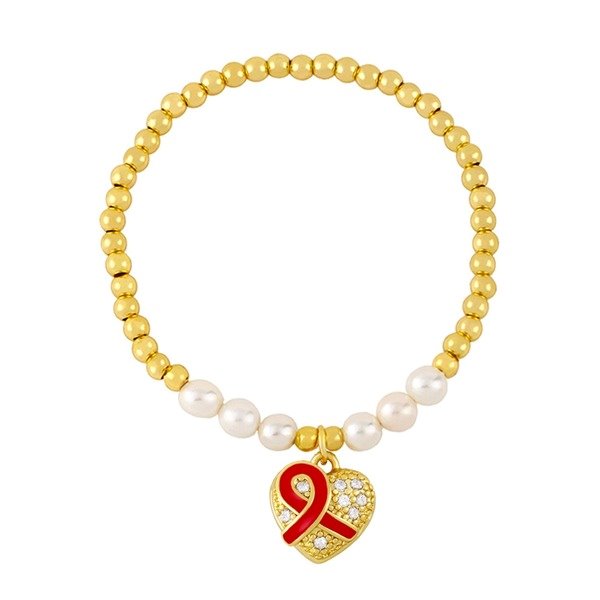 Wholesale round bead pearl copper plated 18k gold bracelet JDC-BT-AS-014 Bracelet 翱�N Wholesale Jewelry JoyasDeChina Joyas De China