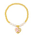 Wholesale round bead pearl copper plated 18k gold bracelet JDC-BT-AS-014 Bracelet 翱�N pink Wholesale Jewelry JoyasDeChina Joyas De China