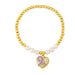 Wholesale round bead pearl copper plated 18k gold bracelet JDC-BT-AS-014 Bracelet 翱�N purple Wholesale Jewelry JoyasDeChina Joyas De China