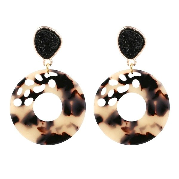 Wholesale round hollow acrylic Earrings JDC-ES-MY159 Earrings 曼茵 Wholesale Jewelry JoyasDeChina Joyas De China