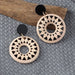 Wholesale round hollow wooden earrings JDC-ES-NZ041 Earrings 奈珠 Wholesale Jewelry JoyasDeChina Joyas De China