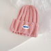 Wholesale round label cream wool hat JDC-FH-LH032 FashionHat 旅禾 pink Wholesale Jewelry JoyasDeChina Joyas De China