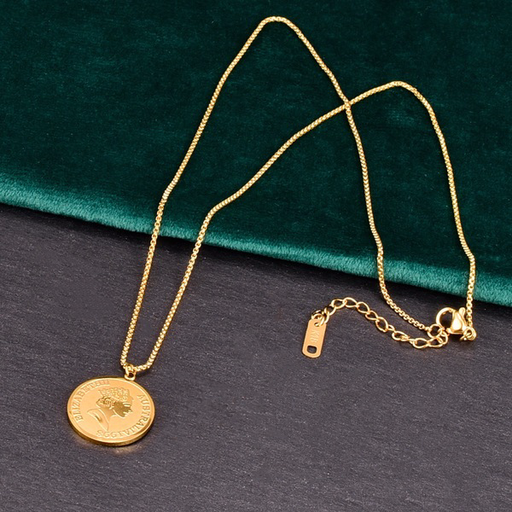 Wholesale round pendant stainless steel necklaces JDC-NE-YS031 necklaces JoyasDeChina 18K gold Wholesale Jewelry JoyasDeChina Joyas De China
