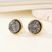 Wholesale Round Resin Glitter Metal Earrings MOQ≥6 JDC-ES-Juej001 Earrings 觉际 grey Wholesale Jewelry JoyasDeChina Joyas De China