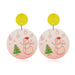 Wholesale round Snowman Christmas Tree Earrings JDC-ES-KQ129 Earrings JoyasDeChina Gradual orange white k Wholesale Jewelry JoyasDeChina Joyas De China