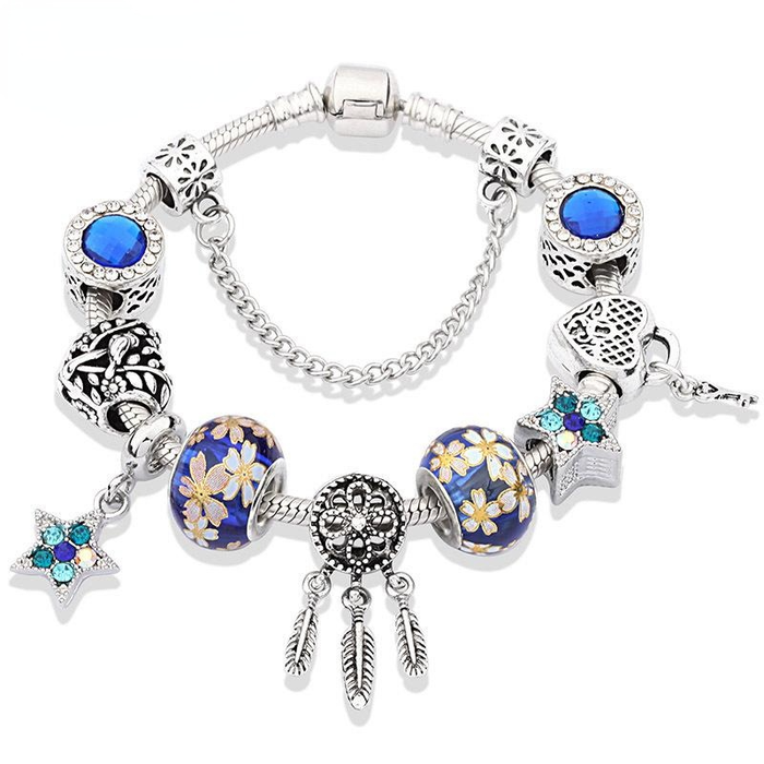 Wholesale royal blue artificial crystal Dreamcatcher Bracelet JDC-BT-GSLJ032 Bracelet JoyasDeChina P10945 18CM Wholesale Jewelry JoyasDeChina Joyas De China
