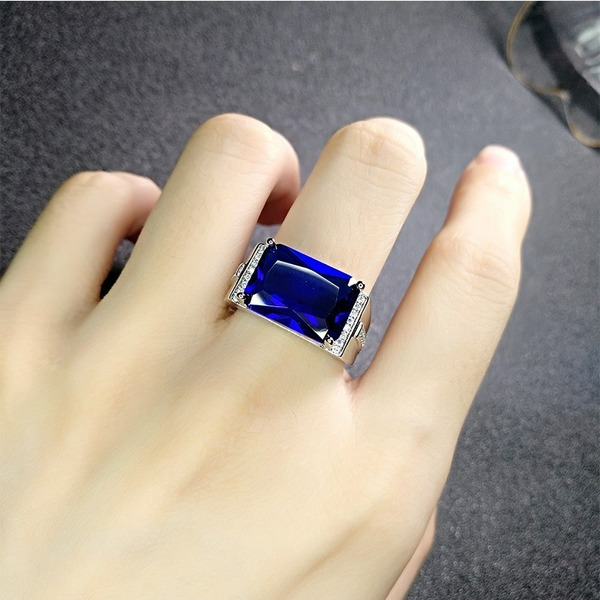 Wholesale Royal sapphire square ring JDC-RS-XH009 Rings JoyasDeChina Wholesale Jewelry JoyasDeChina Joyas De China