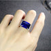 Wholesale Royal sapphire square ring JDC-RS-XH009 Rings JoyasDeChina blue Adjustable Wholesale Jewelry JoyasDeChina Joyas De China