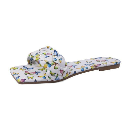 Bulk Jewelry Wholesale Rubber Artificial Pu butterfly flat slippers JDC-SP-GQ064 Wholesale factory from China YIWU China
