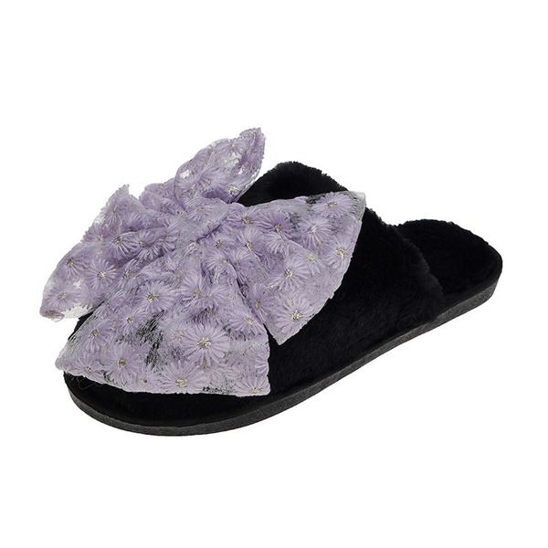 Wholesale rubber sole lace butterfly slippers JDC-SD-GSXC004 Slippers JoyasDeChina black color 36-37 Wholesale Jewelry JoyasDeChina Joyas De China
