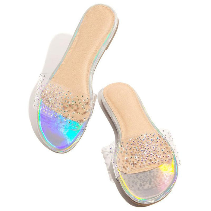 Bulk Jewelry Wholesale rubber transparent top rhinestone slippers JDC-SP-GQ080 Wholesale factory from China YIWU China