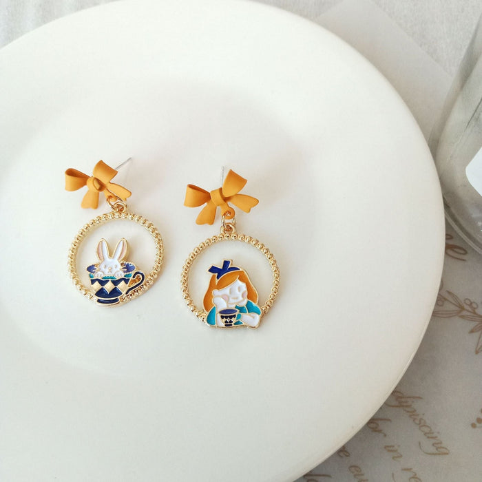 Wholesale S925 Silver Needle Alloy Enamel Paint Bow Earrings MOQ≥2 JDC-ES-YKT001 Earrings 艺凯特 Wholesale Jewelry JoyasDeChina Joyas De China