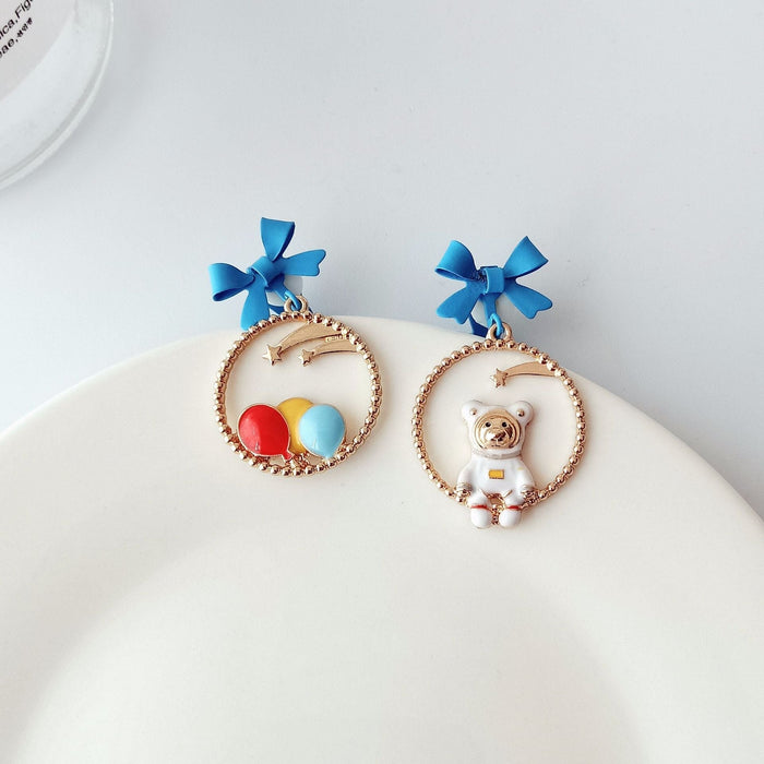 Wholesale S925 Silver Needle Alloy Enamel Paint Bow Earrings MOQ≥2 JDC-ES-YKT001 Earrings 艺凯特 Wholesale Jewelry JoyasDeChina Joyas De China