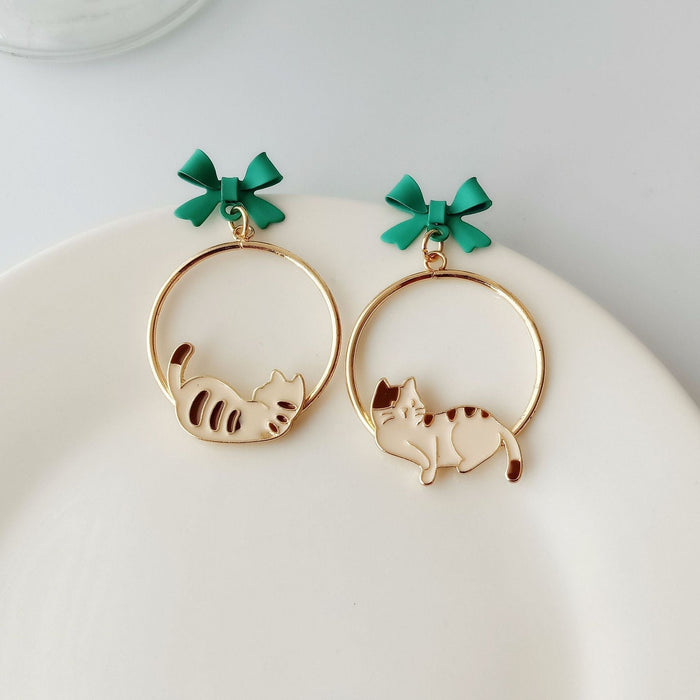 Wholesale S925 Silver Needle Alloy Enamel Paint Bow Earrings MOQ≥2 JDC-ES-YKT001 Earrings 艺凯特 hdj maomi Wholesale Jewelry JoyasDeChina Joyas De China