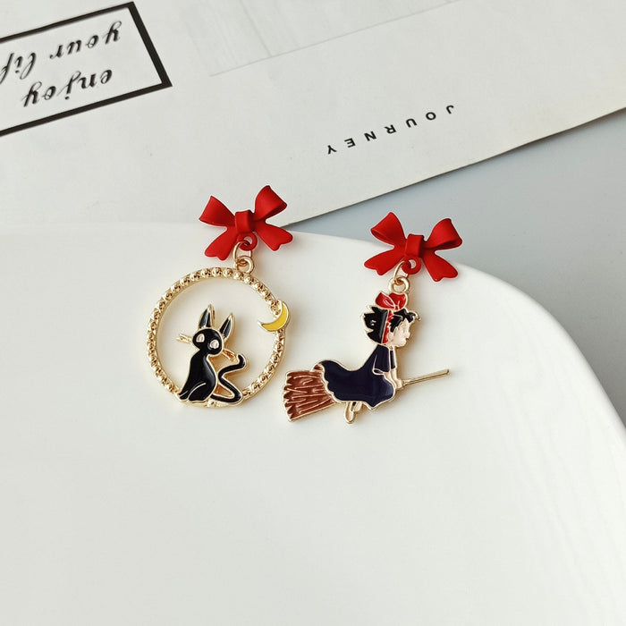 Wholesale S925 Silver Needle Alloy Enamel Paint Bow Earrings MOQ≥2 JDC-ES-YKT001 Earrings 艺凯特 mo nv maomi Wholesale Jewelry JoyasDeChina Joyas De China