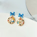 Wholesale S925 Silver Needle Alloy Enamel Paint Bow Earrings MOQ≥2 JDC-ES-YKT001 Earrings 艺凯特 pk tuz Wholesale Jewelry JoyasDeChina Joyas De China