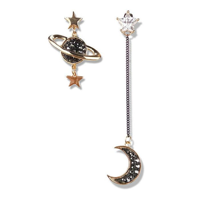 Wholesale S925 silver needle asymmetric Star Moon EarringsJDC-ES-xc135 Earrings JoyasDeChina E090 Wholesale Jewelry JoyasDeChina Joyas De China