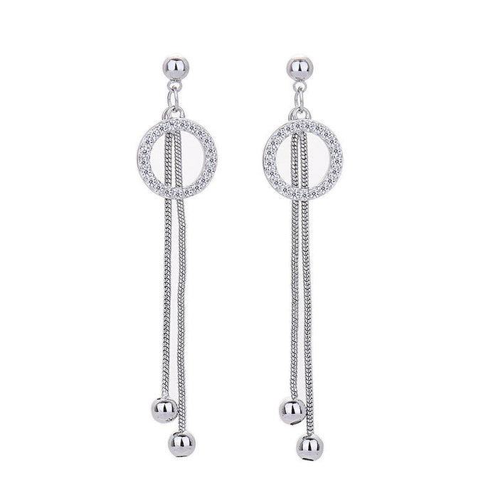 Wholesale S925 Silver Needle Copper Zircon Round Earrings JDC-ES-QLX025 Earrings 巧兰轩 white Wholesale Jewelry JoyasDeChina Joyas De China