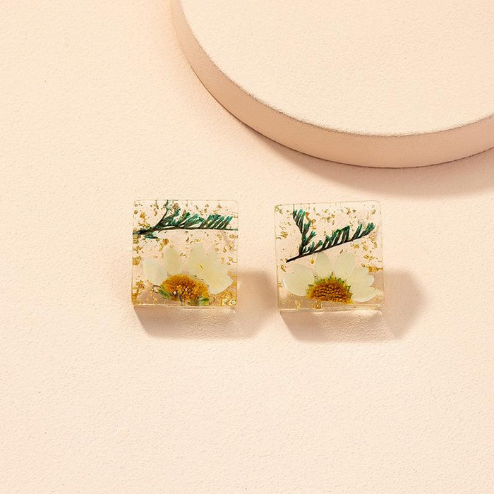 Bulk Jewelry Wholesale S925 silver needle fashion dried flower earrings JDC-ES-AYN016 Wholesale factory from China YIWU China
