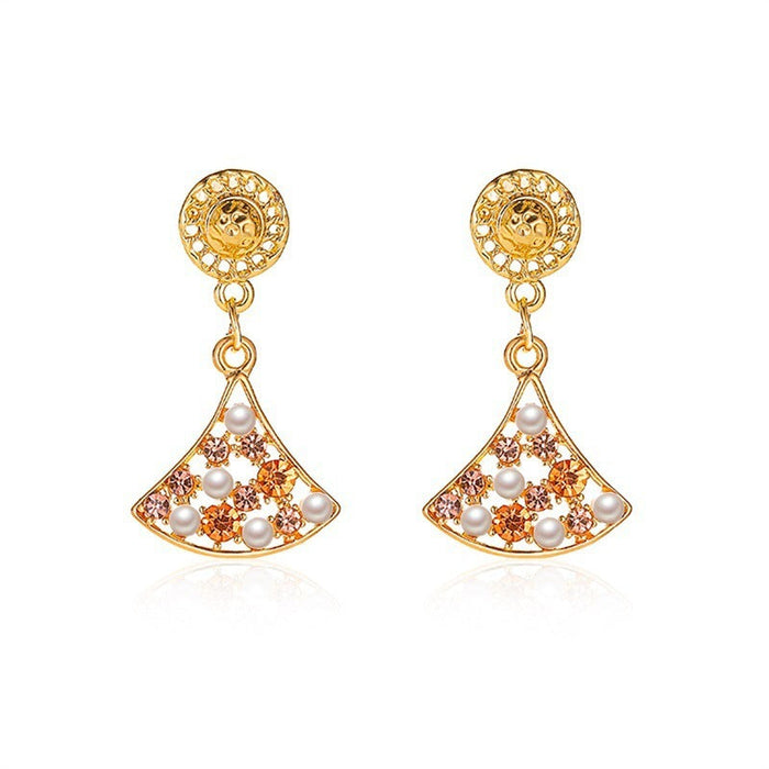 Wholesale S925 silver needle ginkgo leaf hollow pearl earrings JDC-ES-D569 Earrings JoyasDeChina 01 Pink Wholesale Jewelry JoyasDeChina Joyas De China