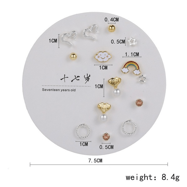 Wholesale S925 Silver Needle Week Stud Earrings Set JDC-ES-ZhanY002 Earrings 展言 Wholesale Jewelry JoyasDeChina Joyas De China
