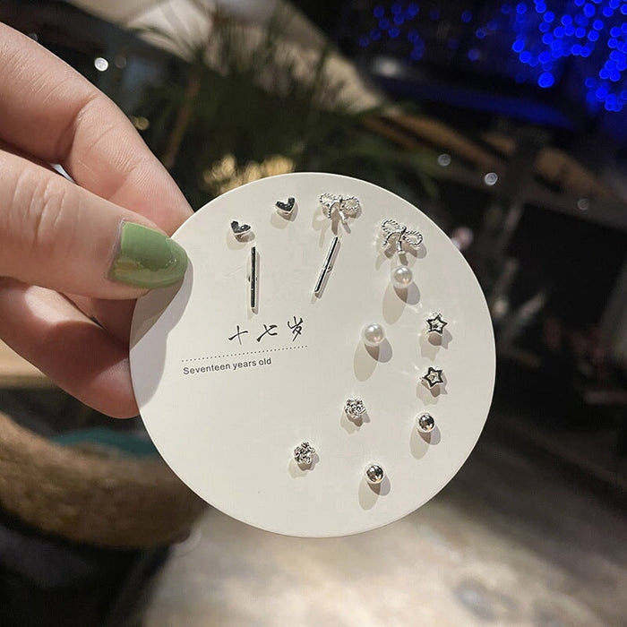 Wholesale S925 Silver Needle Week Stud Earrings Set JDC-ES-ZhanY002 Earrings 展言 3 Wholesale Jewelry JoyasDeChina Joyas De China