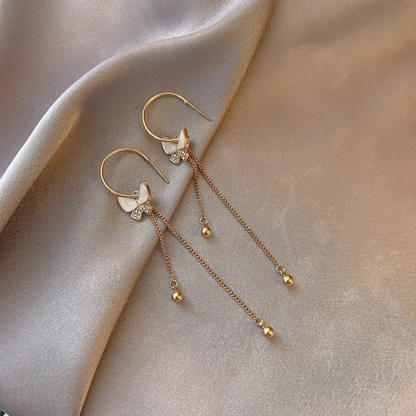 Wholesale S925 silver pin butterfly tassel earrings JDC-ES-D586 Earrings JoyasDeChina Wholesale Jewelry JoyasDeChina Joyas De China