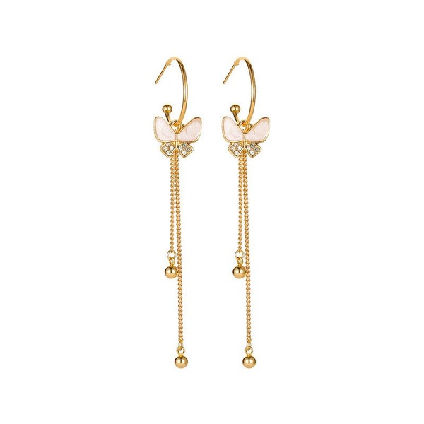 Wholesale S925 silver pin butterfly tassel earrings JDC-ES-D586 Earrings JoyasDeChina Wholesale Jewelry JoyasDeChina Joyas De China
