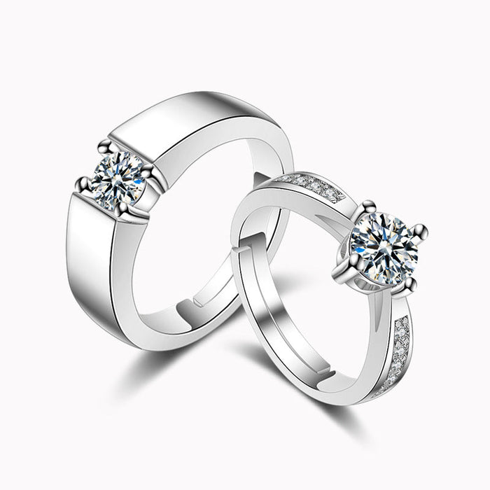 Wholesale s925 sterling silver couple rings JDC-RS-YZM041 Rings 伊之美 Wholesale Jewelry JoyasDeChina Joyas De China
