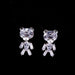 Wholesale s925 Sterling Silver Needle Zircon Bear Earrings JDC-ES-XuF110 Earrings 旭帆 Wholesale Jewelry JoyasDeChina Joyas De China
