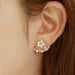 Wholesale s926 needle small daisy copper earrings JDC-ES-ZhenR003 Earrings 臻荣 Wholesale Jewelry JoyasDeChina Joyas De China