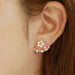 Wholesale s926 needle small daisy copper earrings JDC-ES-ZhenR003 Earrings 臻荣 gold Wholesale Jewelry JoyasDeChina Joyas De China