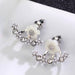 Wholesale s926 needle small daisy copper earrings JDC-ES-ZhenR003 Earrings 臻荣 silver Wholesale Jewelry JoyasDeChina Joyas De China