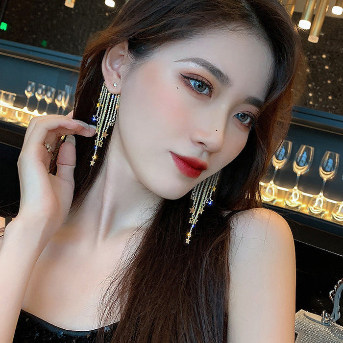 Wholesale S926 Needle Star Tassel Alloy Earrings JDC-ES-RL209 Earrings JoyasDeChina Wholesale Jewelry JoyasDeChina Joyas De China