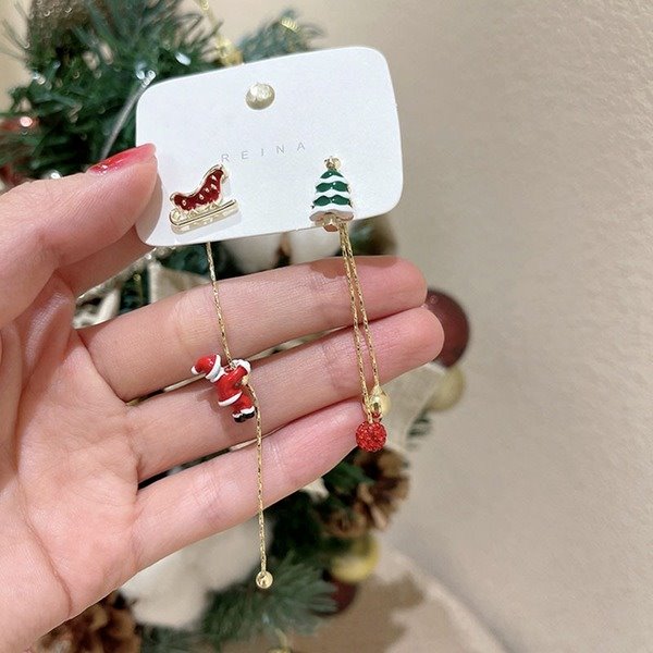Wholesale Santa Claus alloy tassel earrings JDC-ES-XuF032 Earrings 旭帆 Wholesale Jewelry JoyasDeChina Joyas De China