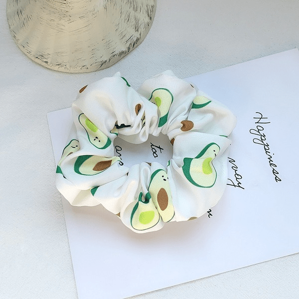 Wholesale satin rubber band avocado printing hair bands JDC-HS-H423 Hair Scrunchies 妙德 Wholesale Jewelry JoyasDeChina Joyas De China