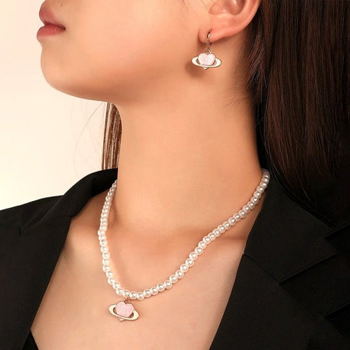 Wholesale Saturn Pearl Alloy Necklaces JDC-NE-A075 Necklaces 妙雅 Wholesale Jewelry JoyasDeChina Joyas De China