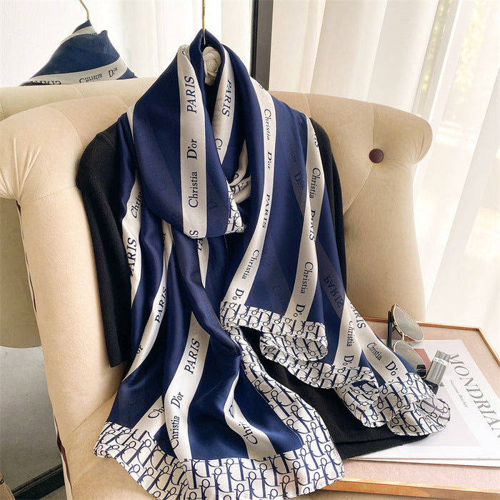 Wholesale scarves women's new Satin shawls JDC-SF-SL040 scarf JoyasDeChina Blue 175cm or more Wholesale Jewelry JoyasDeChina Joyas De China