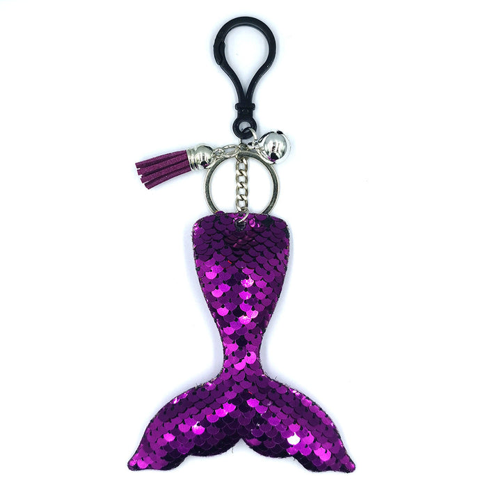 Wholesale Sequin beauty fishtail keychains JDC-KC-YD022 Keychains 帝雁 Purple 31 color Wholesale Jewelry JoyasDeChina Joyas De China