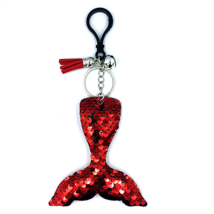 Wholesale Sequin beauty fishtail keychains JDC-KC-YD022 Keychains 帝雁 Red 17 color Wholesale Jewelry JoyasDeChina Joyas De China