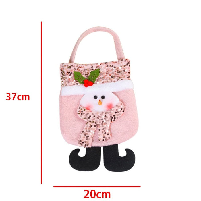 Wholesale Sequin Christmas Gift Bag Santa Snowman Cloth Tote Bag JDC-HB-GL006 Handbags 港恋 Snowman Wholesale Jewelry JoyasDeChina Joyas De China