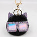 Wholesale Sequin Glasses Frame Imitation Rex Rabbit Hair Alloy Hair Ball Ear Keychain JDC-KC-Zuge028 Keychains 祖格 black / Wholesale Jewelry JoyasDeChina Joyas De China