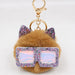 Wholesale Sequin Glasses Frame Imitation Rex Rabbit Hair Alloy Hair Ball Ear Keychain JDC-KC-Zuge028 Keychains 祖格 Coffee / Wholesale Jewelry JoyasDeChina Joyas De China