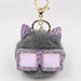 Wholesale Sequin Glasses Frame Imitation Rex Rabbit Hair Alloy Hair Ball Ear Keychain JDC-KC-Zuge028 Keychains 祖格 Dark gray / Wholesale Jewelry JoyasDeChina Joyas De China
